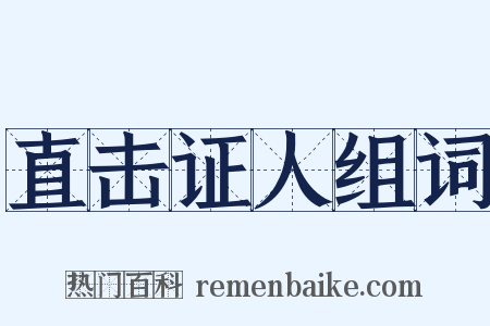 直击证人组词是什么意思的图片